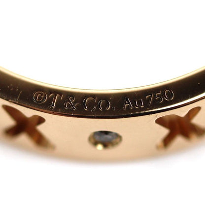 Tiffany & Co 18k Pink Gold Atlas Pierced Narrow Diamond Ring