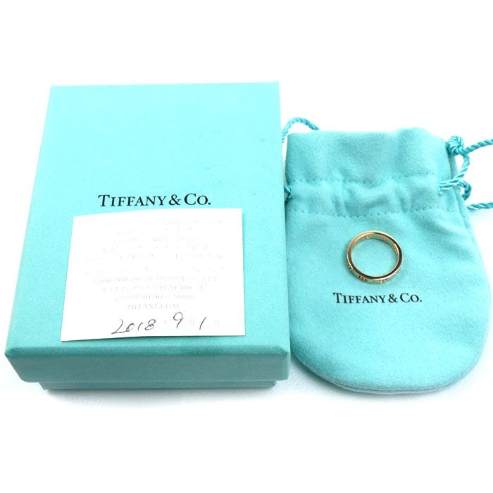 Tiffany & Co 18k Pink Gold Atlas Pierced Narrow Diamond Ring — view 8