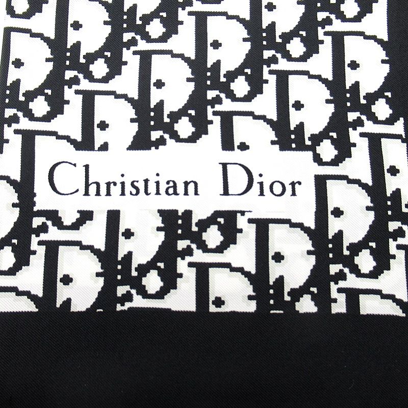 Dior Scarf Trotter Silk 100% Black White — view 3