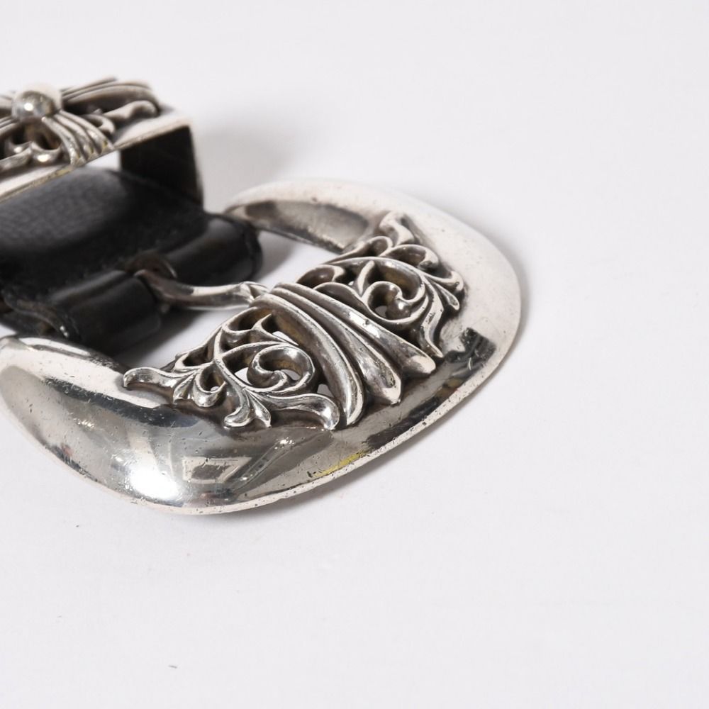 Chrome Hearts Blt Classic Leather Belt 32 Black 925 Sterling Silver — view 6