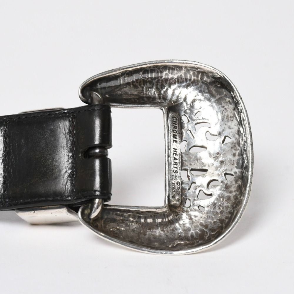 Chrome Hearts Blt Classic Leather Belt 32 Black 925 Sterling Silver — view 2
