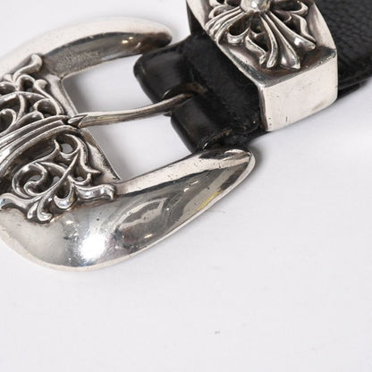 Chrome Hearts Blt Classic Leather Belt 32 Black 925 Sterling Silver — view 7