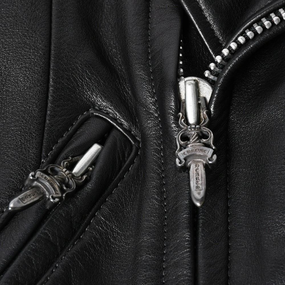 Chrome Hearts Jacket Riders Leather Jjdean Black 925 Sterling Silver — view 6