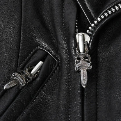 Chrome Hearts Jacket Riders Leather Jjdean Black 925 Sterling Silver — view 6