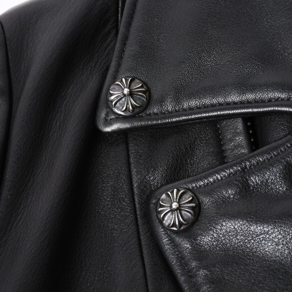 Chrome Hearts Jacket Riders Leather Jjdean Black 925 Sterling Silver — view 5