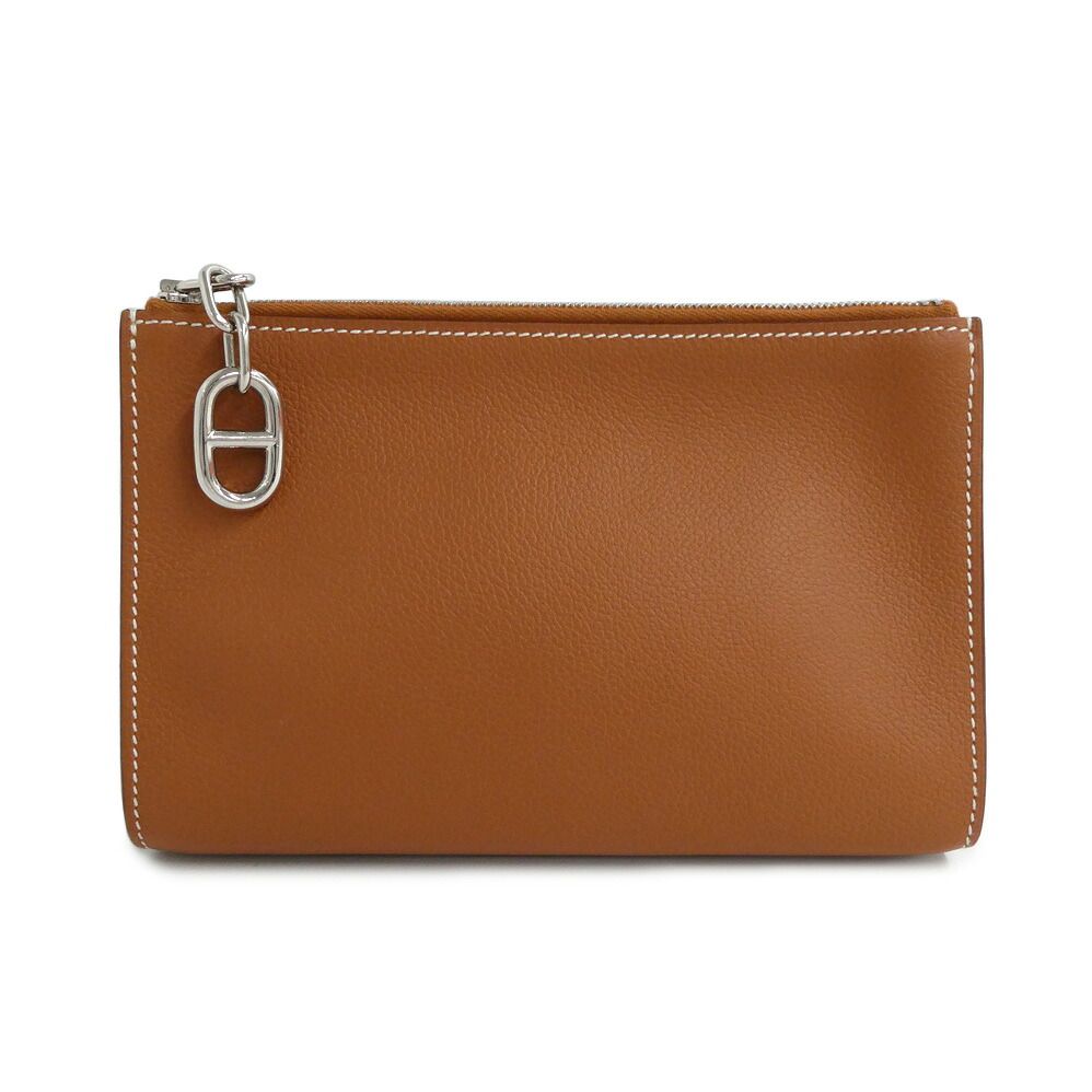 Hermes Pouch Zipengo PM Chaine D'ancre Gold Evercolor Silver