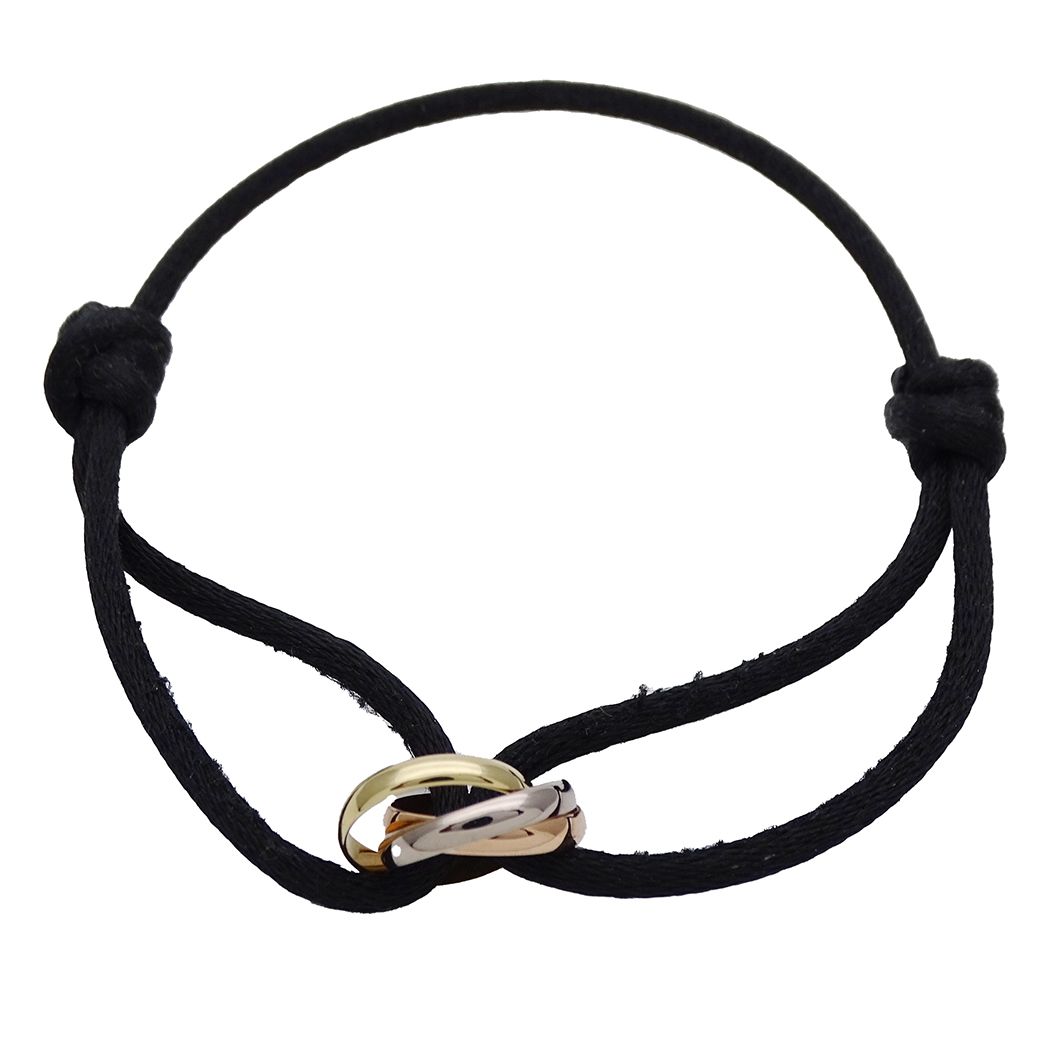 Cartier Bracelet Black Cord Trinity — view 2