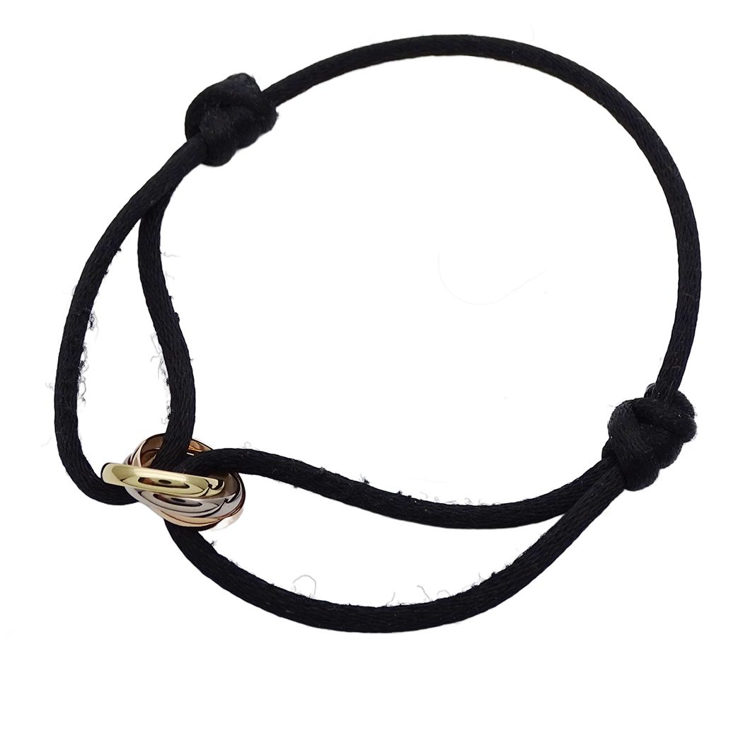 Cartier Bracelet Black Cord Trinity