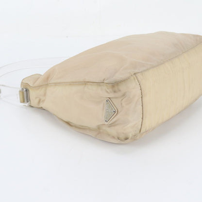 Prada White Tag with Tessuto Nylon Triangle Logo Clear Shoulder Bag — view 5