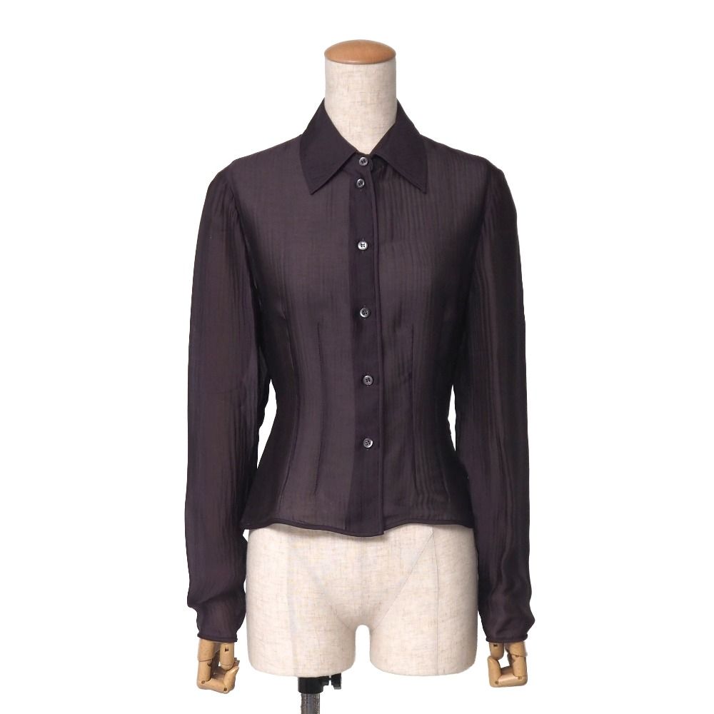 Prada Long Sleeve Shirt All Silk Blouse