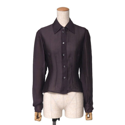 Prada Long Sleeve Shirt All Silk Blouse