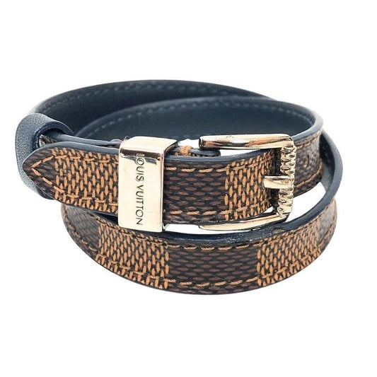 Louis Vuitton Damier Rub Bracelet Ebene Silver 19