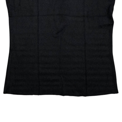 Gucci Short Sleeve Shirt Mock Neck Rayon Logo Black Gold — view 4