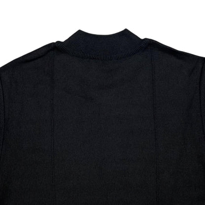 Gucci Short Sleeve Shirt Mock Neck Rayon Logo Black Gold — view 5
