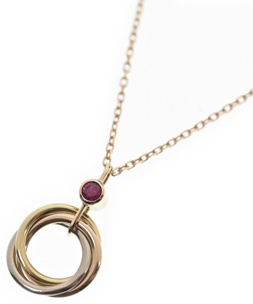 Cartier Baby Trinity Ruby Necklace 18k Pink Gold 18k Yellow 18k White New