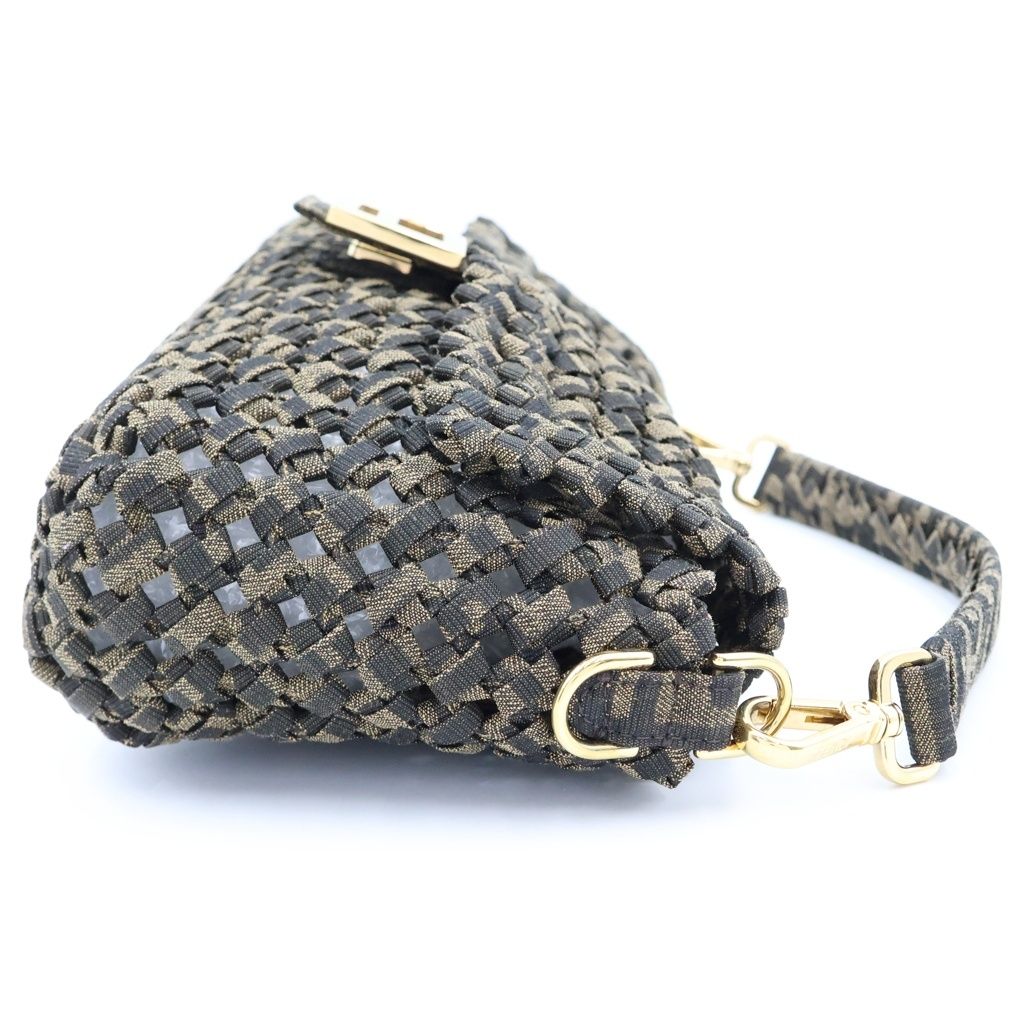 Fendi Mamma Bucket Handbag Jacquard Canvas Brown — view 3