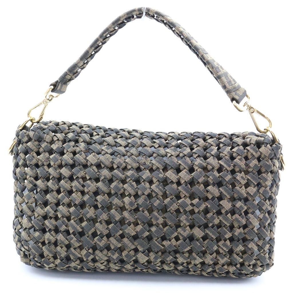 Fendi Mamma Bucket Handbag Jacquard Canvas Brown — view 2