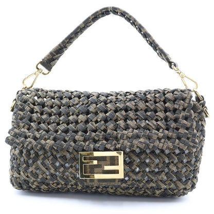 Fendi Mamma Bucket Handbag Jacquard Canvas Brown