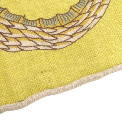 Hermes Shawl Carre 140 Geant Cashmere Silk Natural Jaune Rose Pale Cosmographia — view 5