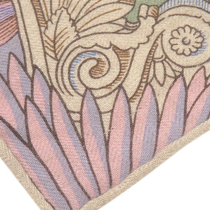 Hermes Shawl Carre 140 Geant Cashmere Silk Natural Jaune Rose Pale Cosmographia — view 4