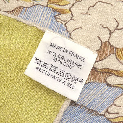 Hermes Shawl Carre 140 Geant Cashmere Silk Natural Jaune Rose Pale Cosmographia — view 7