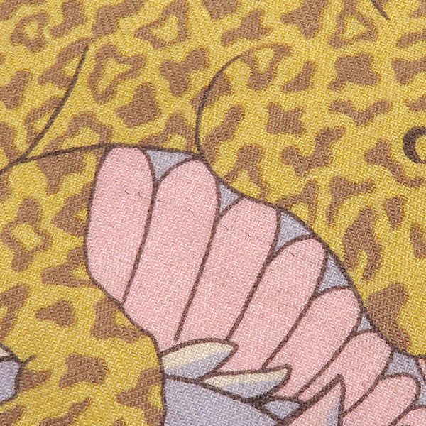 Hermes Shawl Carre 140 Geant Cashmere Silk Natural Jaune Rose Pale Cosmographia — view 3