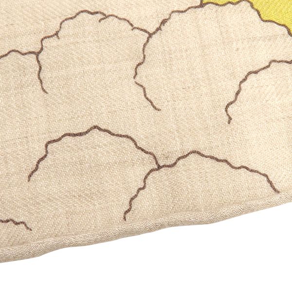 Hermes Shawl Carre 140 Geant Cashmere Silk Natural Jaune Rose Pale Cosmographia — view 6