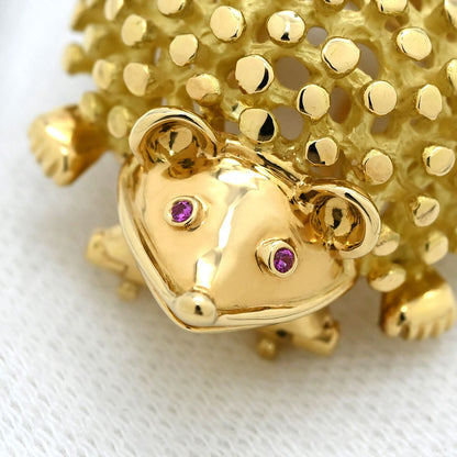 Tiffany & Co Brooch Jean Schlumberger Hedgehog Motif Yellow Gold T&Co 18k — view 8