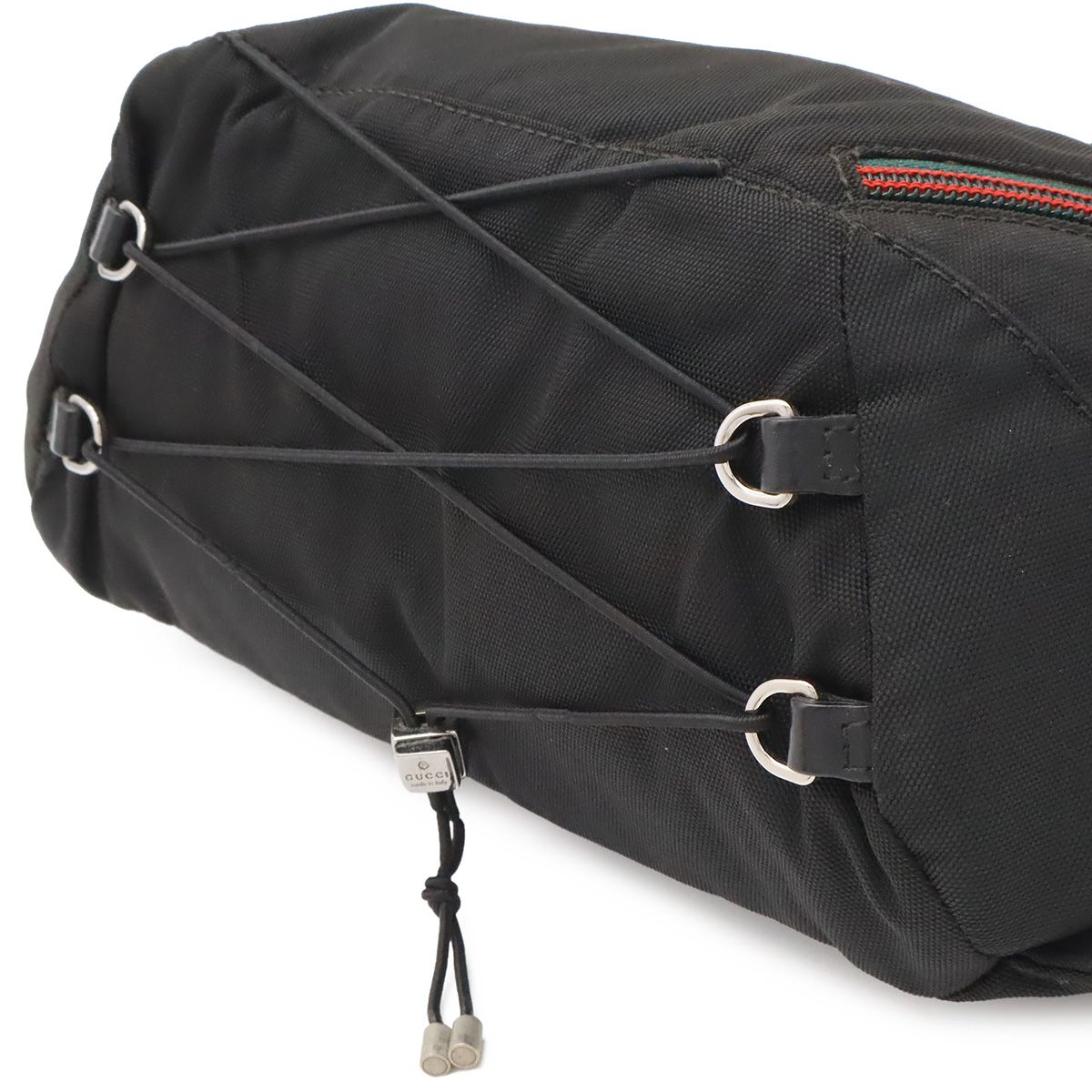 Gucci Sherry Line Belt Bag Waist Pouch Hip Nylon Canvas Black Silver — view 3