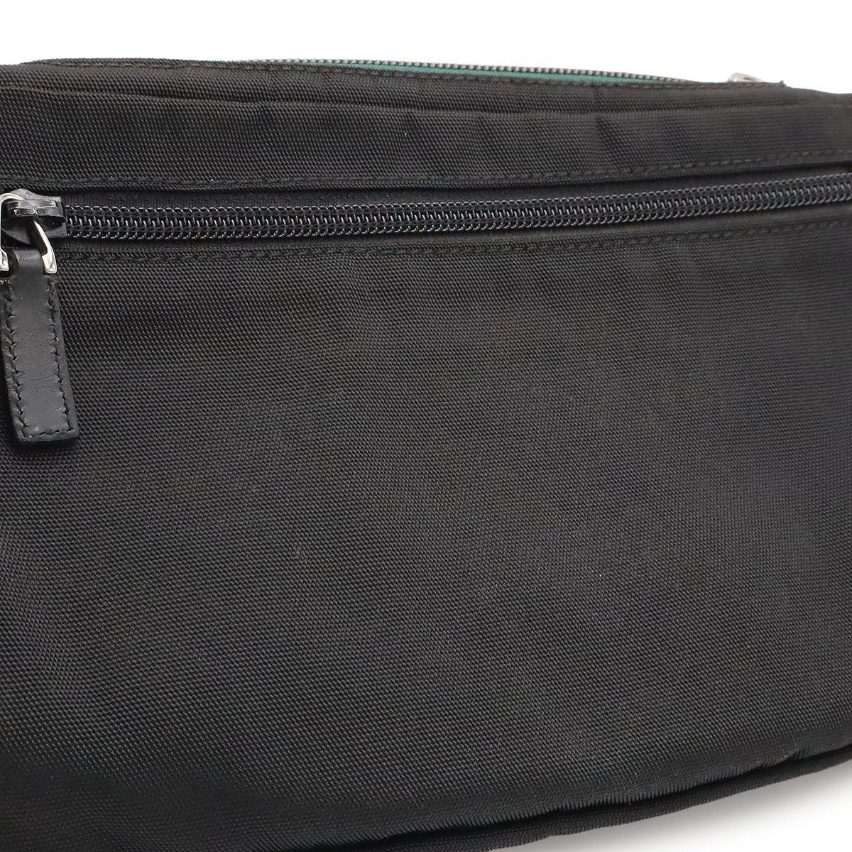 Gucci Sherry Line Belt Bag Waist Pouch Hip Nylon Canvas Black Silver — view 8