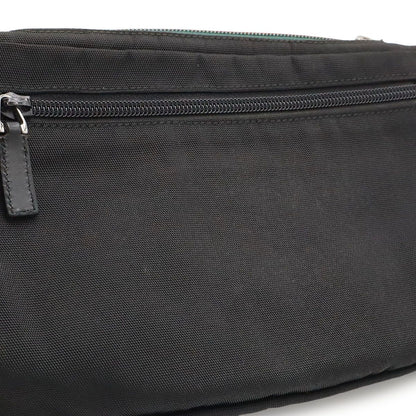 Gucci Sherry Line Belt Bag Waist Pouch Hip Nylon Canvas Black Silver — view 8