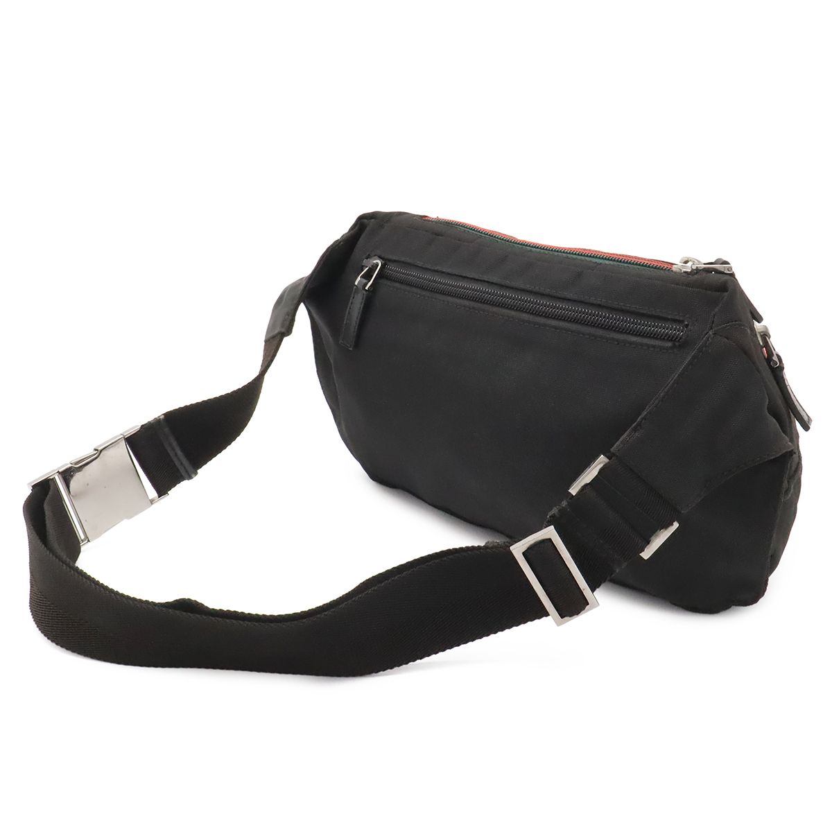 Gucci Sherry Line Belt Bag Waist Pouch Hip Nylon Canvas Black Silver — view 2