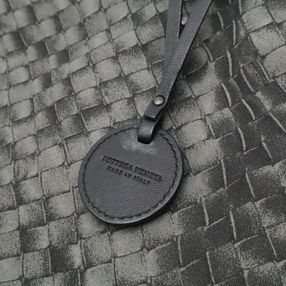 Bottega Veneta Intreccio Illusion Tote Shoulder Bag Nylon Leather Gray Charm — view 8