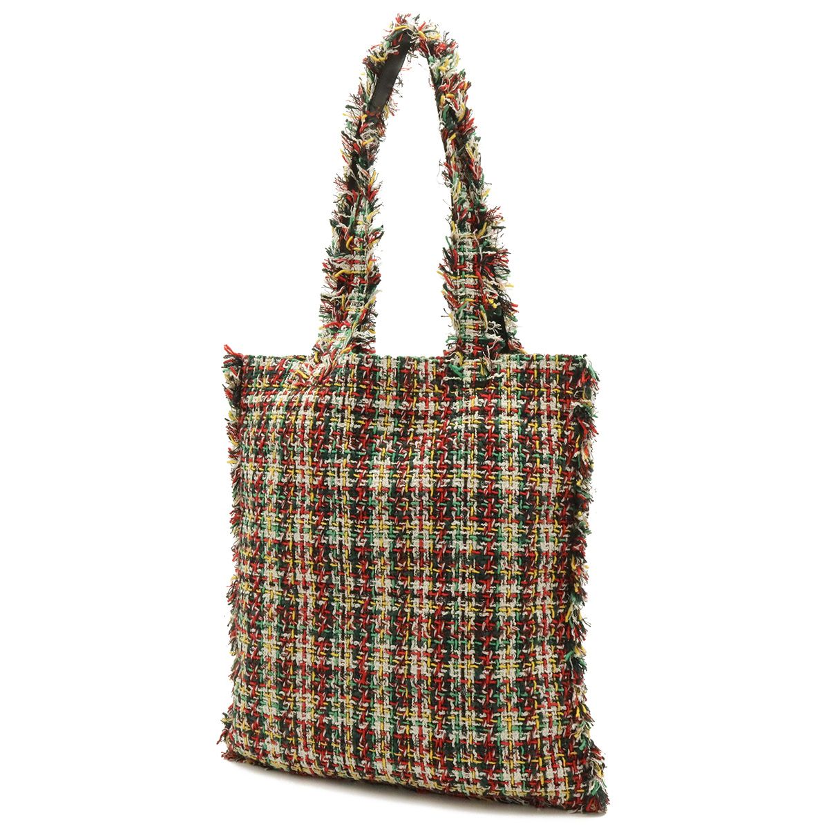 Chanel Tote Shoulder Bag Tweed Patent Multicolor Black — view 2