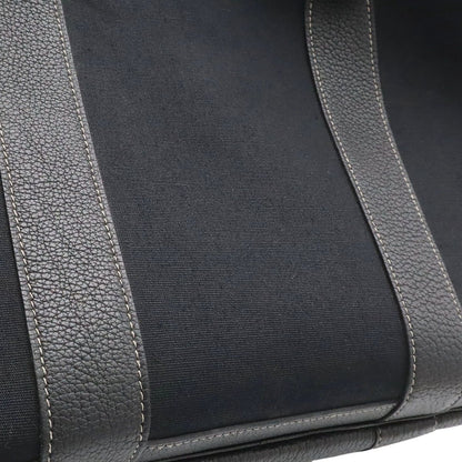 Hermes Garden Party PM Tote Shoulder Bag Toile Officier Leather Black Silver — view 8