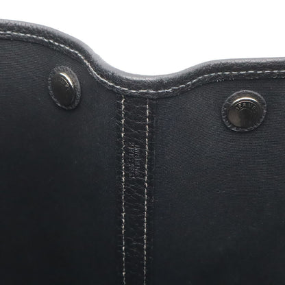 Hermes Garden Party PM Tote Shoulder Bag Toile Officier Leather Black Silver — view 6