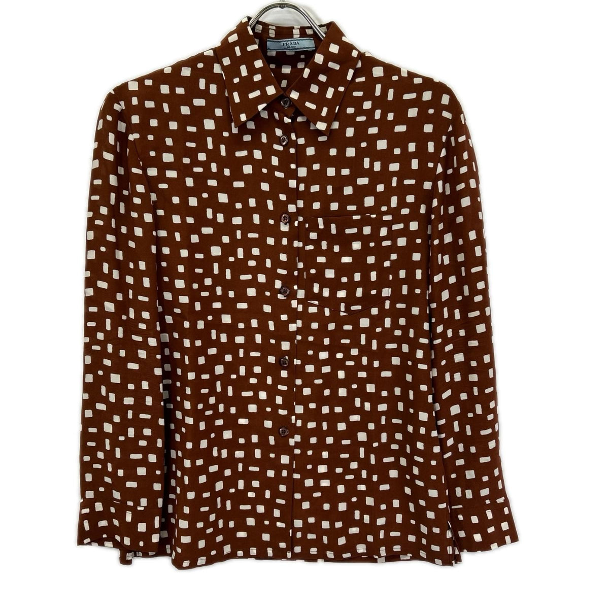 Prada Brown White Square Dot Side Zip Set 38 — view 2