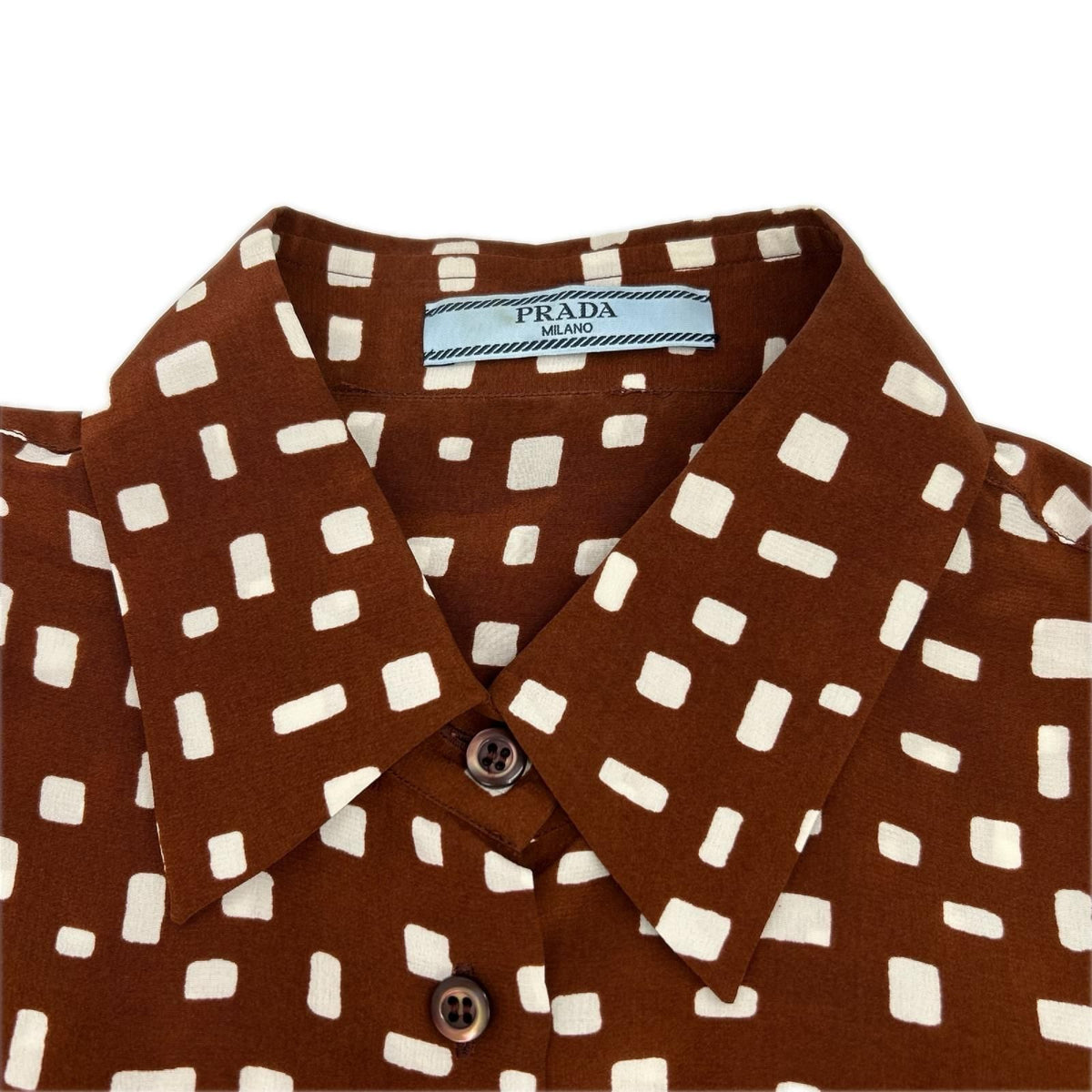 Prada Brown White Square Dot Side Zip Set 38 — view 4