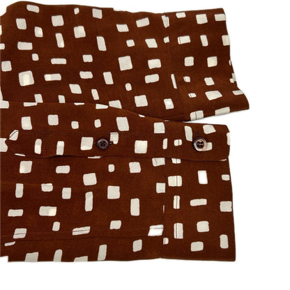 Prada Brown White Square Dot Side Zip Set 38 — view 7