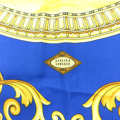 Versace Scarf Silk 100% All Over Print Gold Blue — view 4