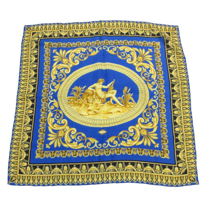 Versace Scarf Silk 100% All Over Print Gold Blue — view 2