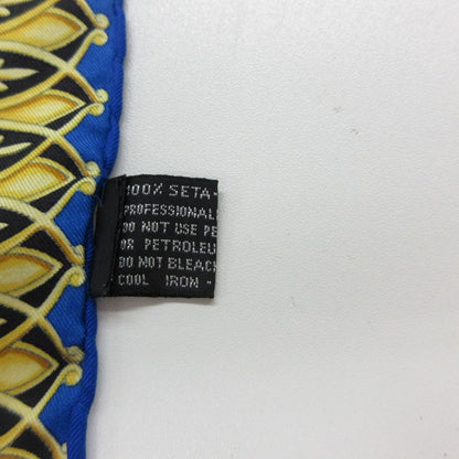 Versace Scarf Silk 100% All Over Print Gold Blue — view 3