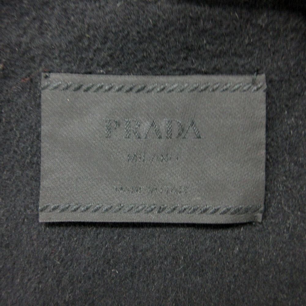 Prada Soutien Collar Coat Archive Wool Alpaca Long Black — view 4