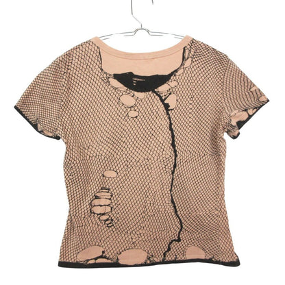 Dior Short Sleeve T-Shirt Galliano Era Lace Illustration Logo Top Salmon Pink — view 2