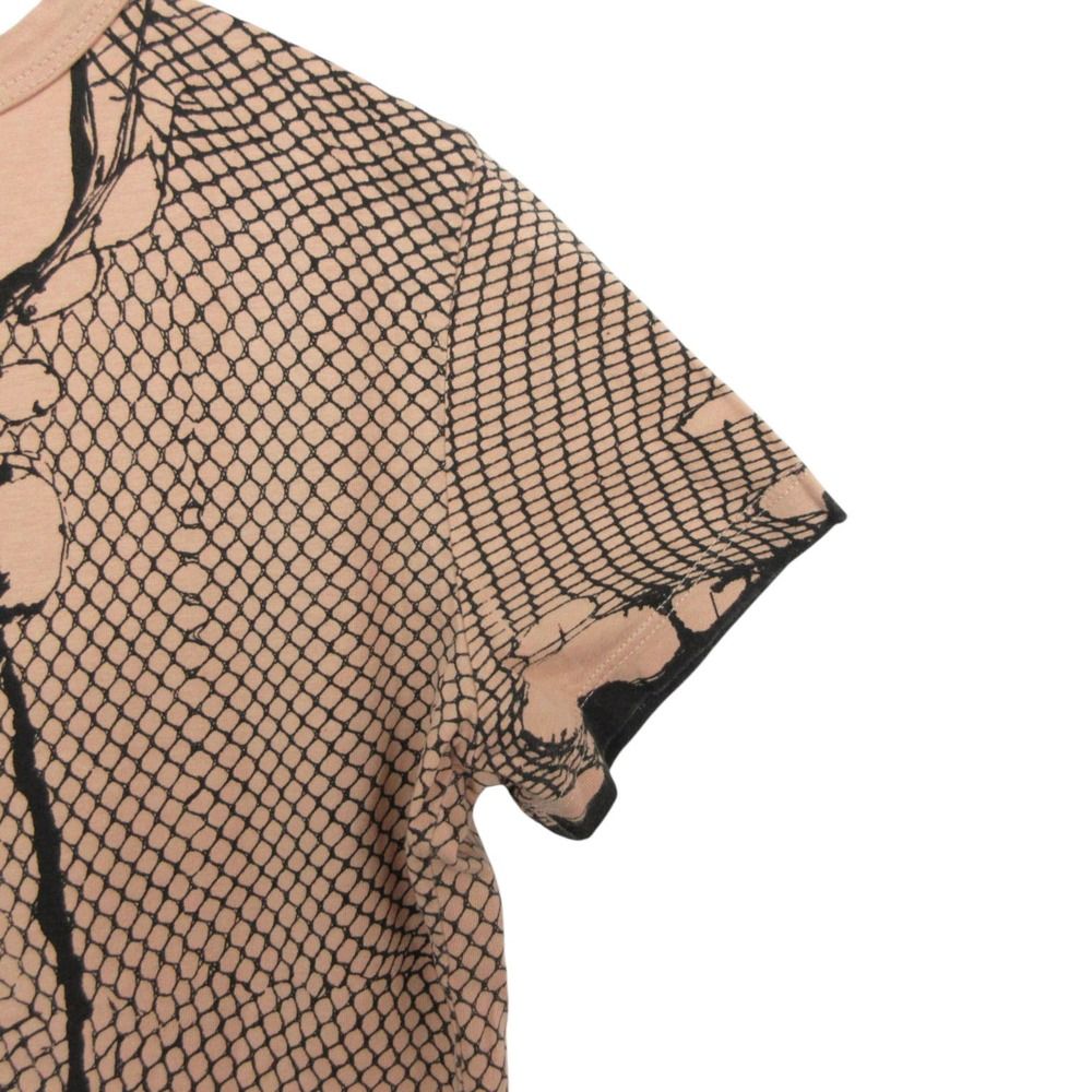 Dior Short Sleeve T-Shirt Galliano Era Lace Illustration Logo Top Salmon Pink — view 4