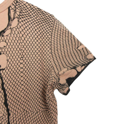 Dior Short Sleeve T-Shirt Galliano Era Lace Illustration Logo Top Salmon Pink — view 4