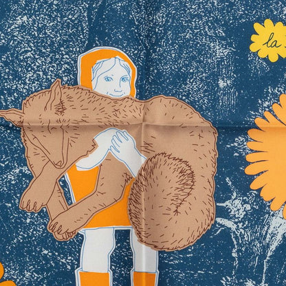 Hermes Carre 45 Gavroche Amis Pour la Vie Lifelong Friend Scarf Blue Multicolor — view 3
