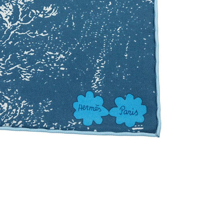 Hermes Carre 45 Gavroche Amis Pour la Vie Lifelong Friend Scarf Blue Multicolor — view 7