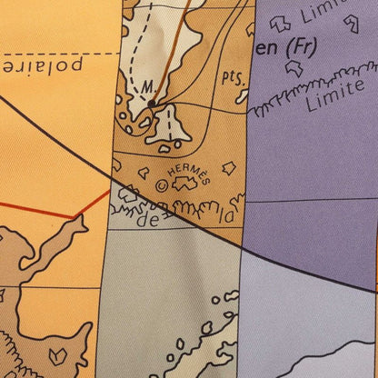 Hermes Carre 90 le Monde Est Vaste World Map Scarf Multicolor Silk — view 5