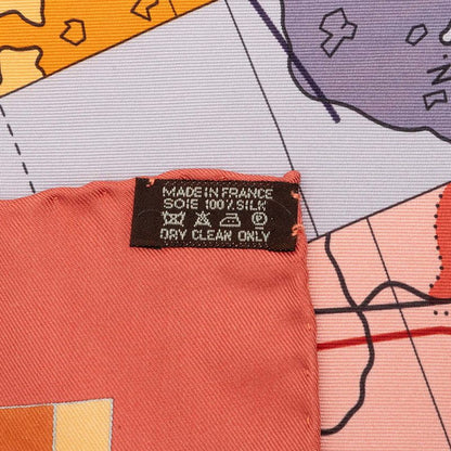 Hermes Carre 90 le Monde Est Vaste World Map Scarf Multicolor Silk — view 6